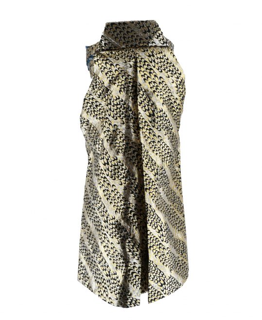 男性用袴単品レンタル(成人式・結婚式・卒業式)金銀黒の鱗柄[身長160cm対応]No.282